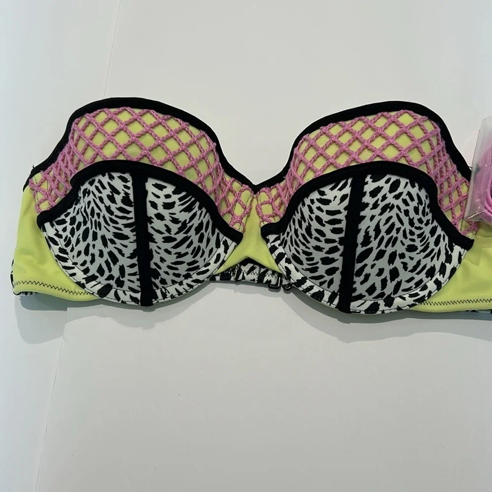 Shade & Shore animal print bikini swim top size 36B new